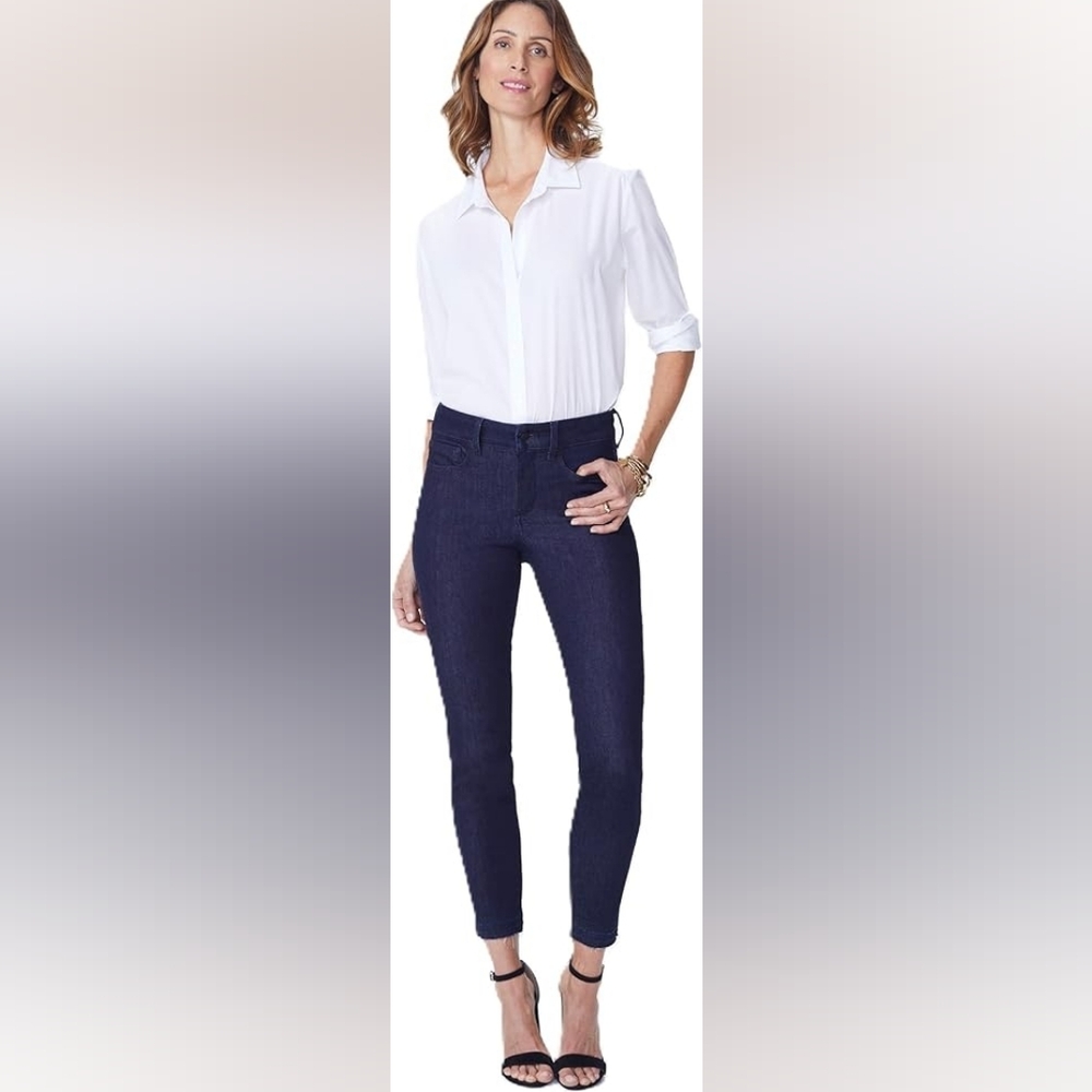NYDJ Alina Size 10 Ankle Dark Indigo Jeans – Lift Tuck® Technology